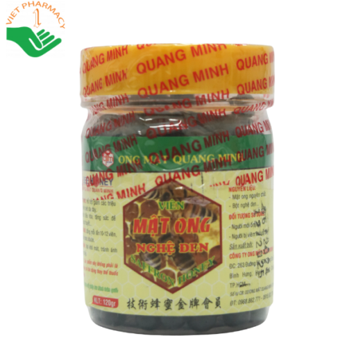 Viên mật ong nghệ đen Quang Minh 120gram