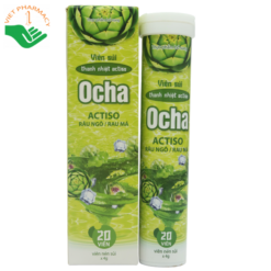 Viên sủi thanh nhiệt Ocha Actiso râu ngô - rau má hỗ trợ thanh nhiệt mát gan, giải độc gan