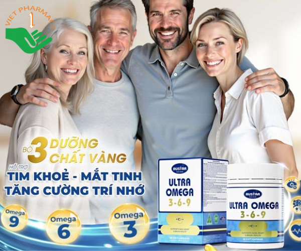 Viên uống Austar Ultra Omega 3-6-9 ngăn lão hóa toàn diện (Hộp 60 viên)