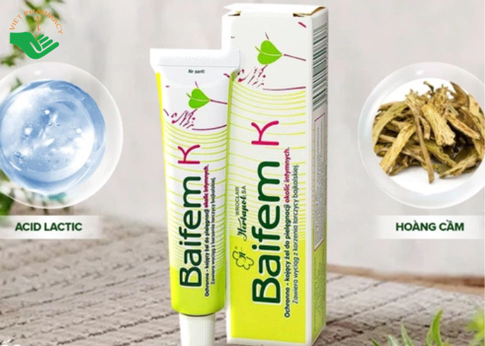 Gel thảo dược Baifem K Herbapol làm dịu nhẹ, giảm cảm giác khó chịu do ngứa, kích ứng, mẩn đỏ da (15g)