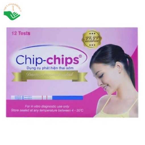 Que thử thai Chip-Chips Tanaphar phát hiện thai sớm sau giao hợp 7 - 10 ngày (12 que)