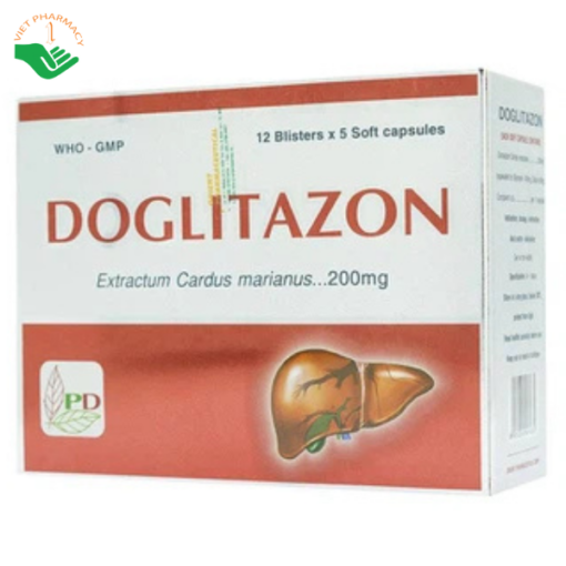 Thuốc Doglitazon 200mg Phương Đông điều trị rối loạn tiêu hóa, giải độc gan (12 vỉ x 5 viên)