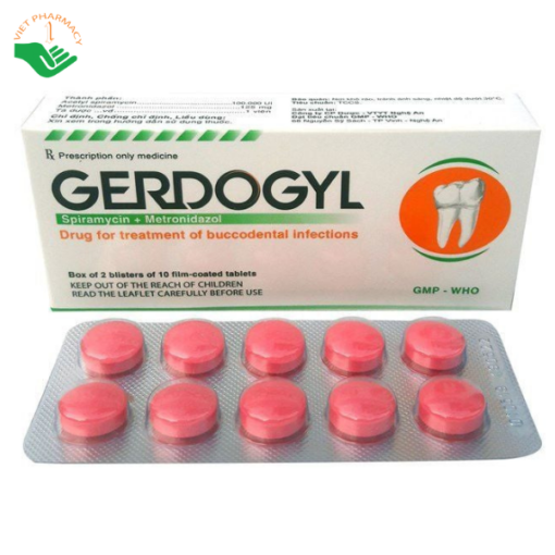 Thuốc Gerdogyl điều trị nhiễm trùng răng miệng cấp (2 vỉ X 10 viên)