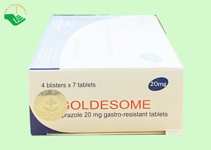 Thuốc Goldesome 40mg Valpharma điều trị loét dạ dày tá tràng lành tính (4 vỉ x 7 viên)