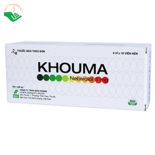 Thuốc Khouma 5mg điều trị tăng huyết áp vô căn (Hộp 6 vỉ x 10 viên)