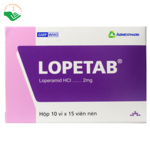 Thuốc Lopetab 2mg điều trị tiêu chảy cấp (Hộp 10 vỉ x15 viên)
