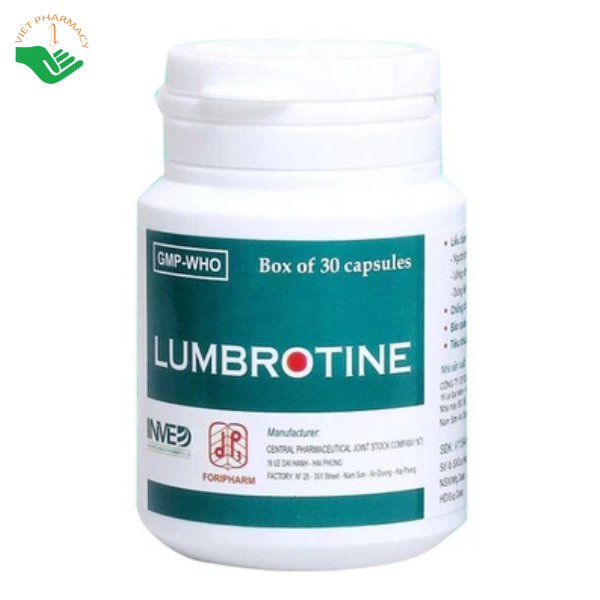 Thuốc Lumbrotine TW3 điều trị các chứng tê mỏi chân tay, di chứng tai biến mạch máu não (30 viên)