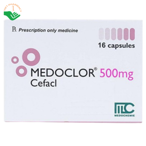 Thuốc Medoclor 500mg diệt khuẩn, điều trị nhiễm trùng (16 viên)