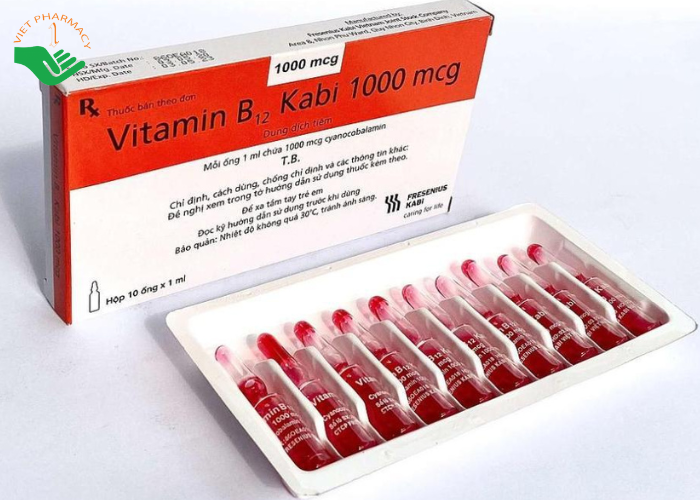 Thuốc Vitamin B12 Kabi 1000mcg điều trị thiếu vitamin B12 (100 ống X 1ml)
