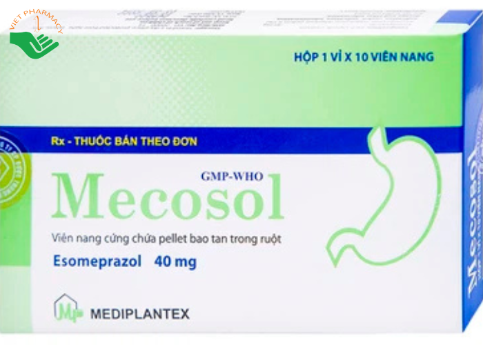 Thuốc Mecosol 40mg Mediplantex điều trị bệnh trào ngược - dạ dày, thực quản (1 vỉ x 10 viên)