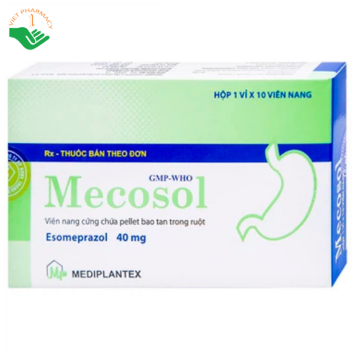 Thuốc Mecosol 40mg Mediplantex điều trị bệnh trào ngược - dạ dày, thực quản (1 vỉ x 10 viên)