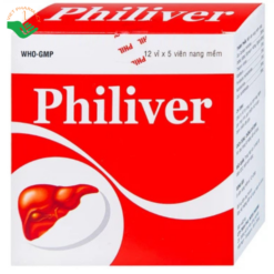 Viên nang mềm Philiver Phil Inter Pharma điều trị bệnh gan mạn tính, gan nhiễm mỡ (12 vỉ x 5 viên)