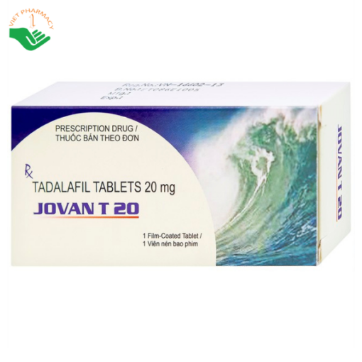 Viên nén Jovan T 20 Cadila điều trị rối loạn cương dương (1 vỉ x 1 viên)