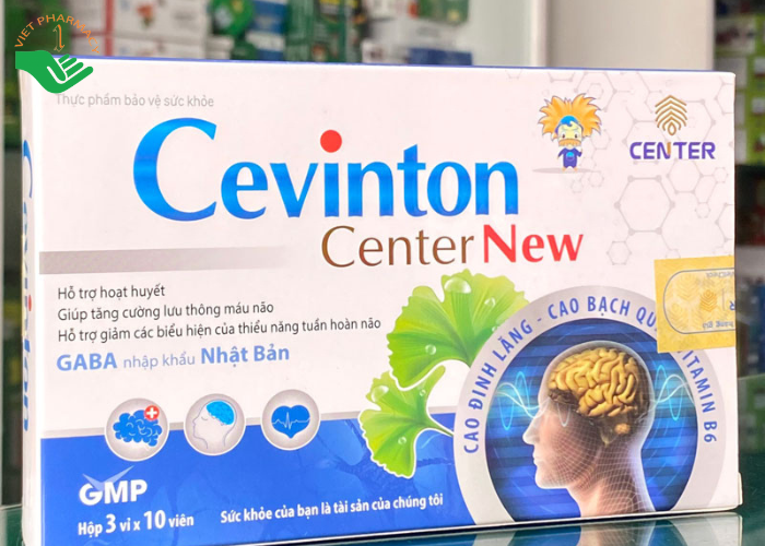 Viên uống Cevinton Center New hỗ trợ giảm thiểu năng tuần hoàn não, hỗ trợ hoạt huyết (3 vỉ x 10 viên)