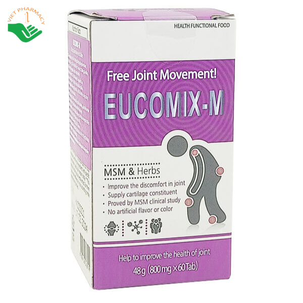 Viên uống eucomix-M hỗ trợ điều trị các vấn đề về xương khớp (60 viên)