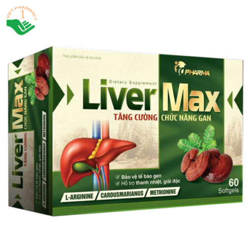 Viên uống Liver Max hỗ trợ tăng cường chức năng gan, giải độc gan (60 viên)