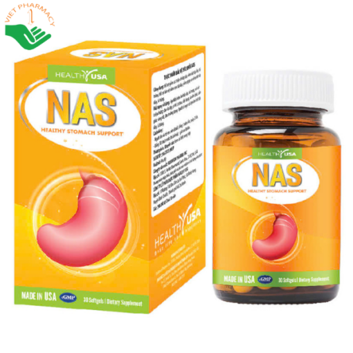 Viên uống NAS Healthy USA hỗ trợ giảm triệu chứng viêm loét dạ dày, tá tràng