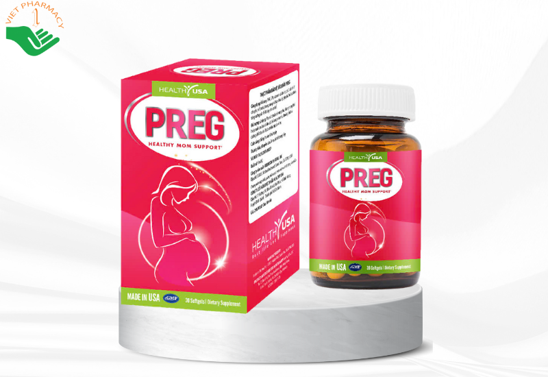 Viên uống PREG Healthy USA bổ sung DHA, EPA, vitamin và khoáng chất cho thai kỳ