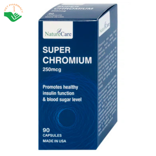 Viên uống Super Chromium 250mcg NatureCare cân bằng đường huyết, giảm cholesterol (90 viên)