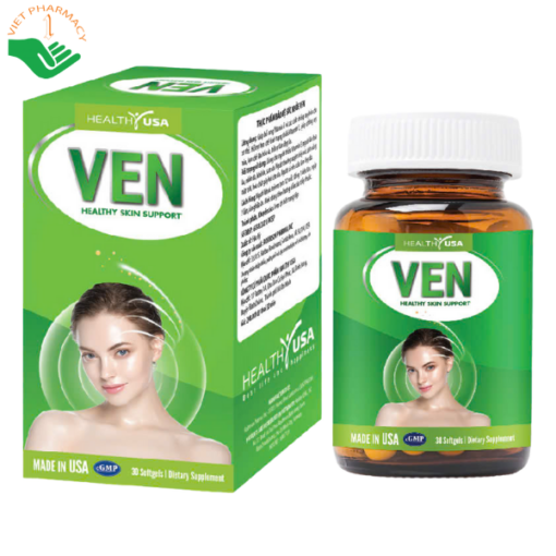 Viên uống VEN Healthy USA bổ sung vitamin E, giúp làm đẹp da, hạn chế lão hoá (30 viên)