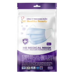 Khẩu trang HB MEDICAL MASK - khẩu trang y tế 4 lớp kháng khuẩn màu xanh