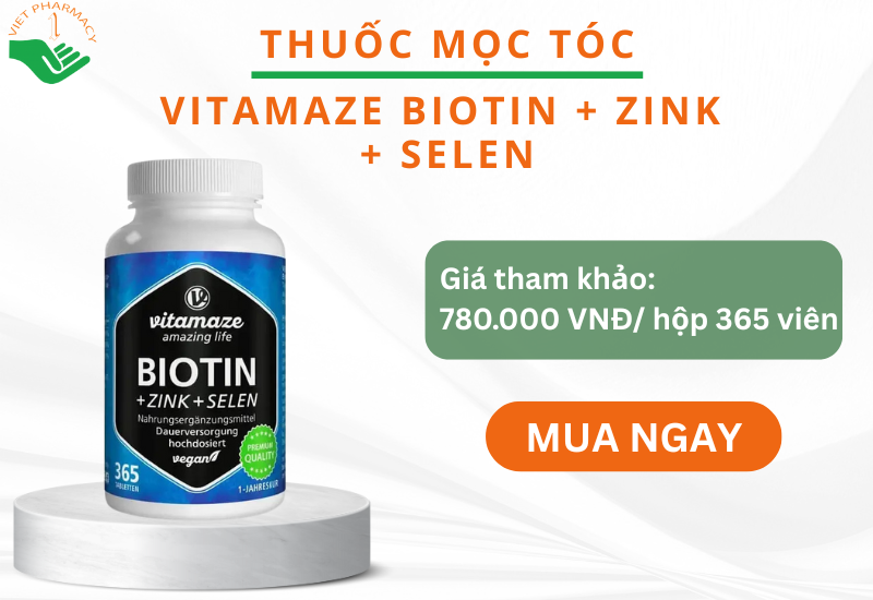 Thuốc mọc tóc Vitamaze Biotin + Zink + Selen