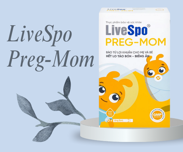 Bào tử lợi khuẩn LiveSpo PREG-MOM bổ sung lợi khuẩn đường ruột (20 ống x 5ml)