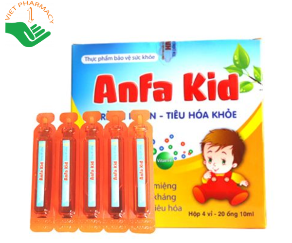Siro Anfa Kid hỗ trợ tăng cường hệ tiêu hóa khỏe mạnh (Hộp 20 ống x 10ml)