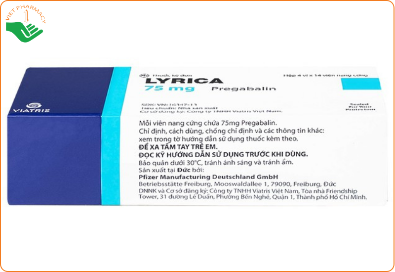 Thuốc Lyrica 75mg được bán với mức giá khoảng 1.050.000 đồng cho một hộp 56 viên nang cứng