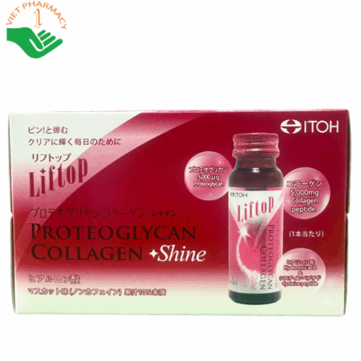 Nước uống Liftop Proteoglycan Collagen Shine hỗ trợ cân bằng nội tiết, chống lão hóa và làm mờ thâm sạm nám da