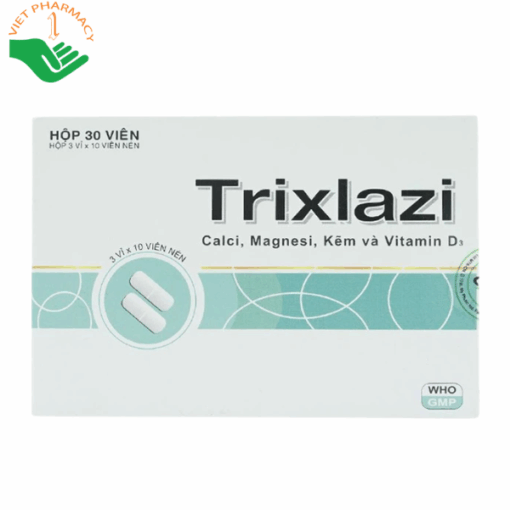 Thuốc Trixlazi DaviPharm bổ sung canxi, magnesi, kẽm và Vitamin D3