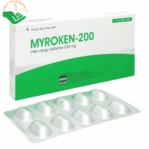 Thuốc kháng sinh Myroken 200mg, Cefixime 200mg
