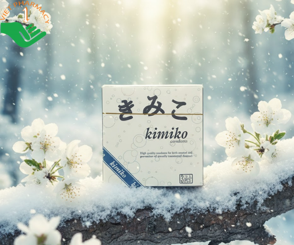 Bao cao su Kimiko bảo vệ sức khỏe tối ưu và tăng cường khoái cảm (Hộp 3 cái)