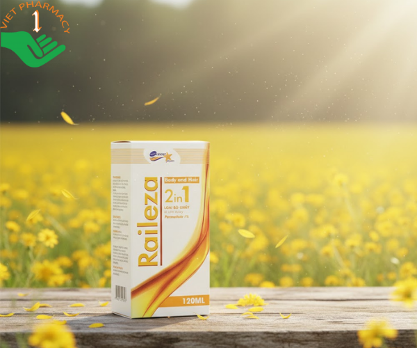 Dung dịch tắm gội Raileza đánh bay chấy và kí sinh trùng (Chai 120ml)