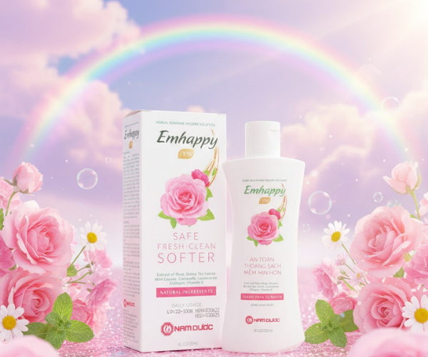 Dung dịch vệ sinh phụ nữ Emhappy (Hương Hoa Hồng) (Chai 120ml)