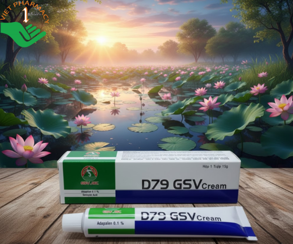 Kem bôi D79 GSV Cream hỗ trợ điều trị mụn trứng cá, đặc biệt là các loại mụn cứng đầu (Hộp 1 tuýp 15g)