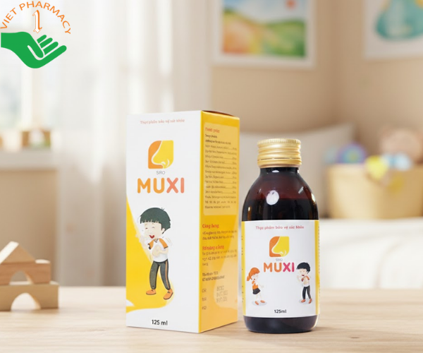 Siro Muxi hỗ trợ giảm sổ mũi, ngạt mũi, chảy nước mũi do viêm mũi, viêm xoang (Chai 125ml)