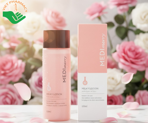 Sữa dưỡng MEDIMerry MILKY LOTION giúp dưỡng ẩm, mang lại làn da săn chắc, mịn màng và mềm mại, mờ thâm nám và trắng da (Chai 120ml)