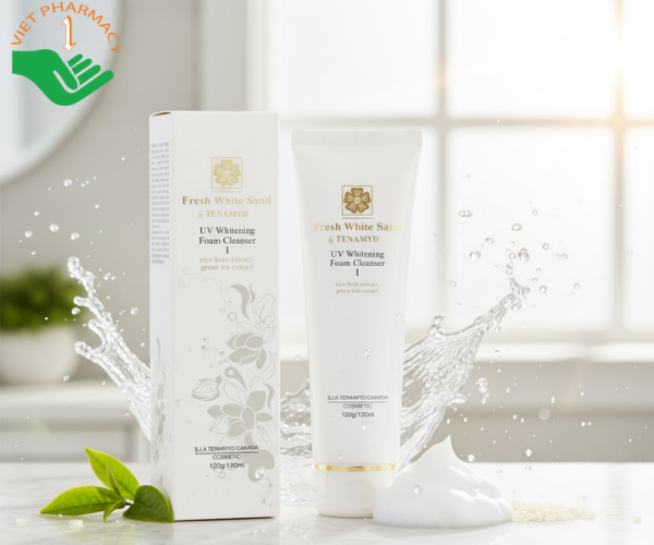 Sữa rửa mặt Tenamyd Fresh White Sand trắng da số I cho da dầu và da hỗn hợp (Tuýp 120g)