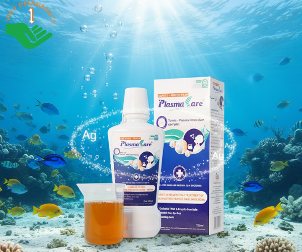 Súc họng miệng PlasmaKare kháng khuẩn, virus, giảm nhanh viêm, ho, rát họng (Chai 250ml)