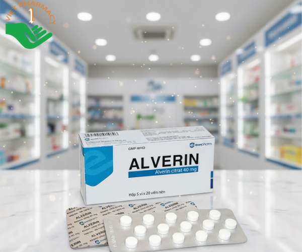 Thuốc Alverin 40mg Euvipharm điều trị co thắt cơ trơn hiệu quả (Hộp 5 vỉ x 20 viên)