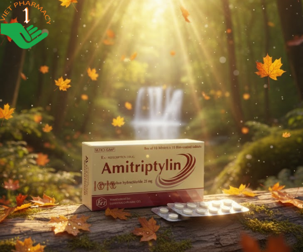 Thuốc Amitriptylin 25mg Khapharco điều trị chứng trầm cảm hiệu quả (Hộp 10 vỉ x 10 viên)