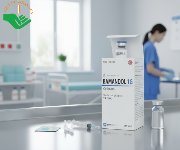 Thuốc Bamandol 1g điều trị các bệnh nhiễm khuẩn nhạy cảm với thuốc (Hộp 1 lọ pha tiêm)