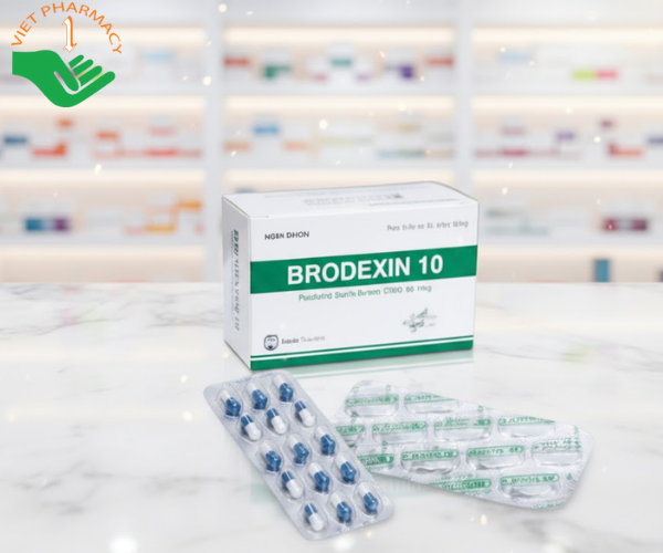 Thuốc Brodexin 10 điều trị ho do kích ứng, viêm họng (Hộp 100 viên)