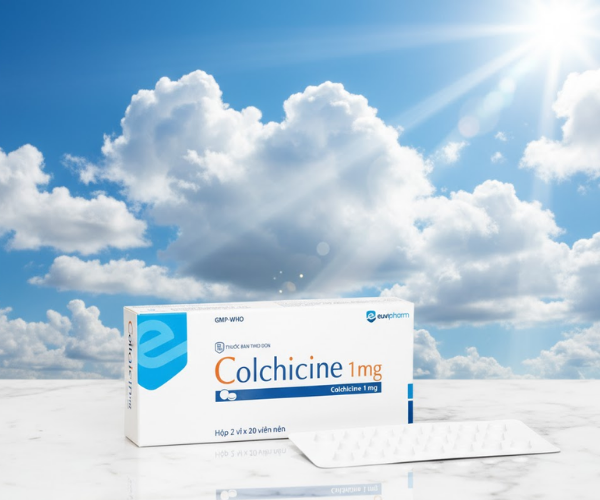 Thuốc Colchicine 1mg Euvipharm giảm đau Gout (Hộp 2 vỉ x 20 viên)