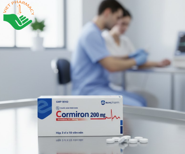 Thuốc Cormiron 200mg điều trị loạn nhịp tim (Hộp 3 vỉ x 10 viên)