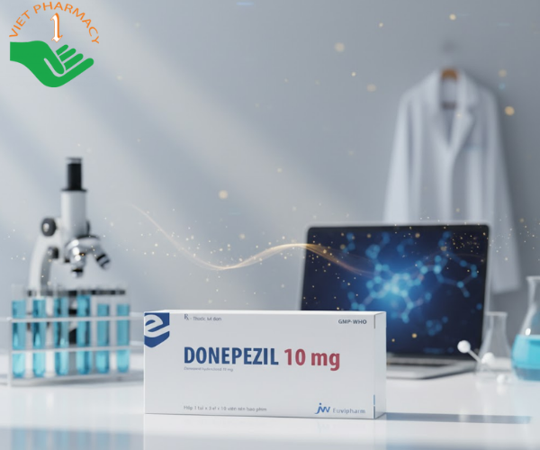 Thuốc Donepezil 10mg điều trị triệu chứng sa sút trí tuệ Alzheimer (Hộp 1 túi x 3 vỉ x 10 viên)