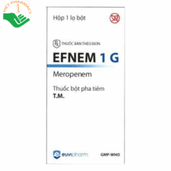 Thuốc Efnem 1g điều trị viêm phổi, nhiễm khuẩn trên tiết niệu, phụ khoa