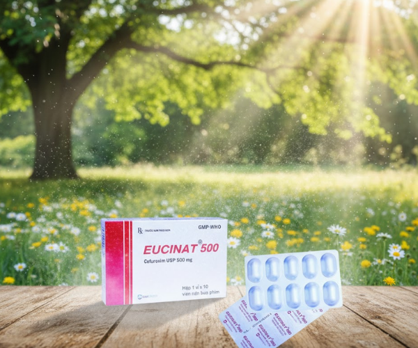 Thuốc Eucinat 500 điều trị hiệu quả các bệnh nhiễm trùng (Hộp 1 vỉ x 10 viên