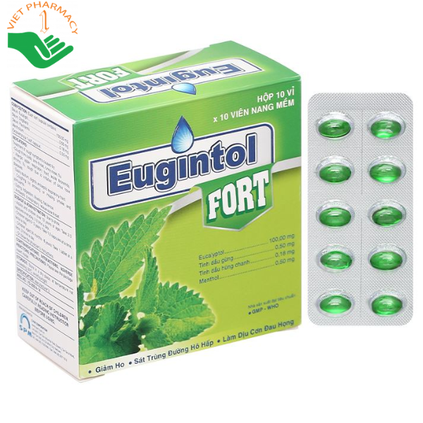 Thuốc Eugintol Fort điều trị các chứng ho do đau họng, sổ mũi, cảm cúm